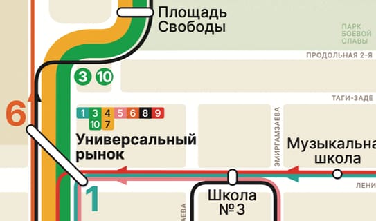 Схема автобусов Дербента